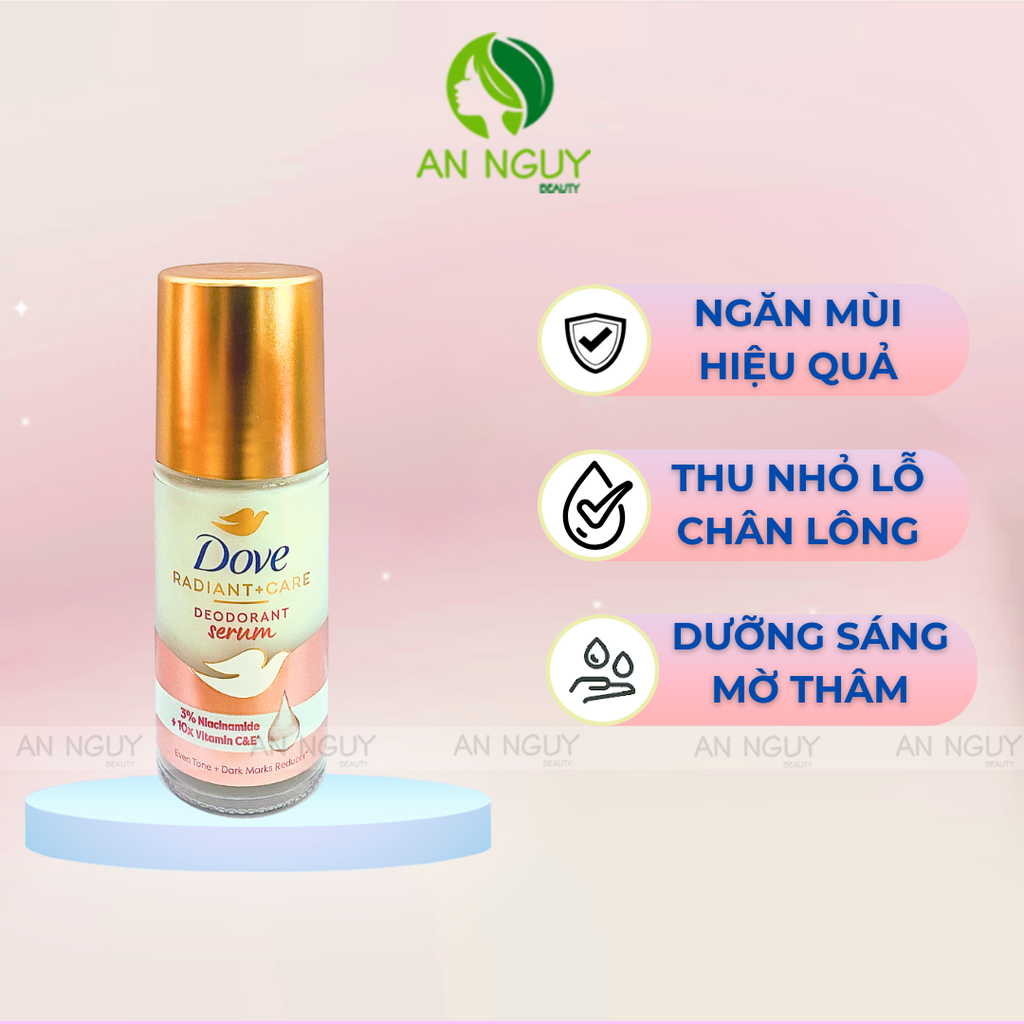 Lăn Khử Mùi Dove Deodorant Serum 3% Niacinamide Dưỡng Sáng Da Đều Màu Da 45ml