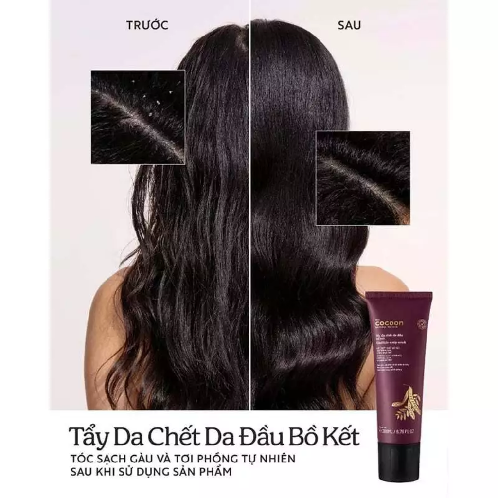 Tẩy Tế Bào Chết Da Đầu Bồ Kết Cocoon Gleditsia Scalp Scrub Giảm Ngứa, Giúp Tóc Bồng Bềnh 200ml