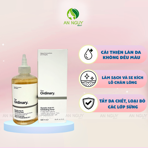 Nước Hoa Hồng The Ordinary Glycolic Acid 7% Làm Dịu, Cân Bằng Da 240ml