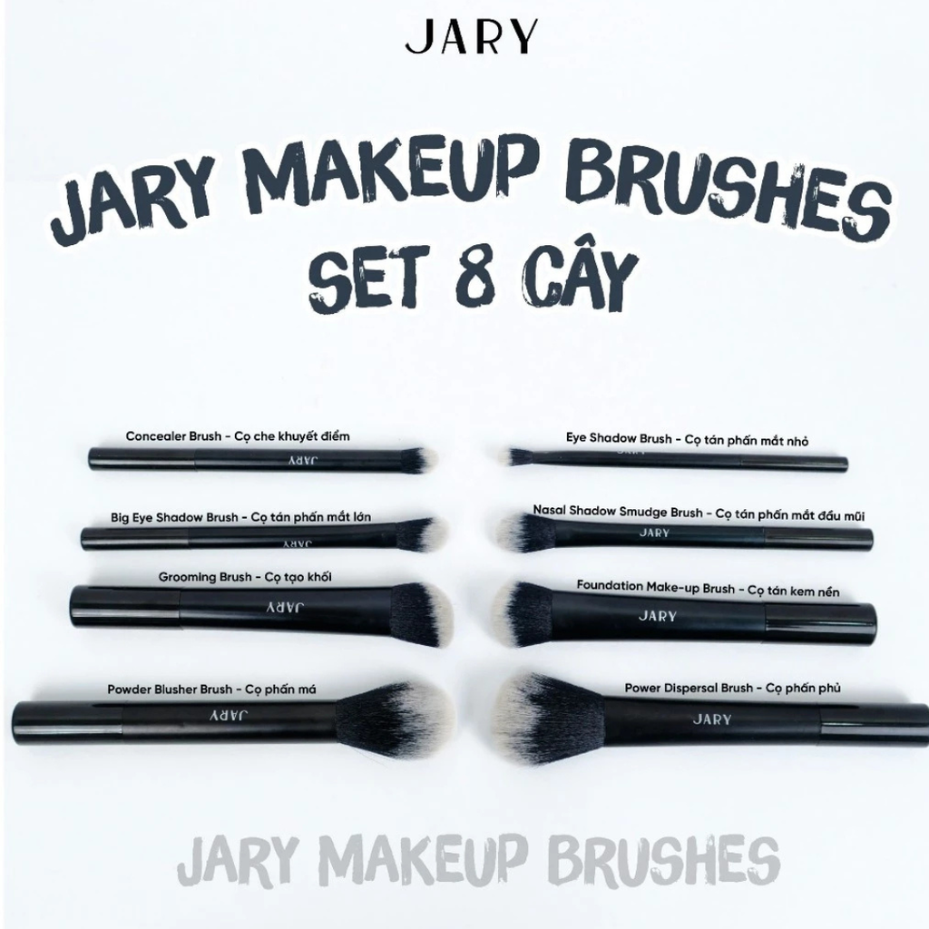 Bộ Cọ Trang Điểm Jary Makeup Brush Set Nhiều Mẫu Có Túi Đựng