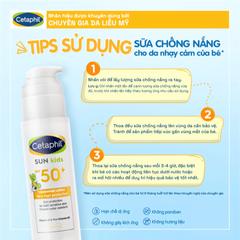 Sữa Chống Nắng Cetaphil Sun Kids SPF50+ Liposomal Lotion Dịu Lành Cho Nhạy Cảm Của Bé 150ml