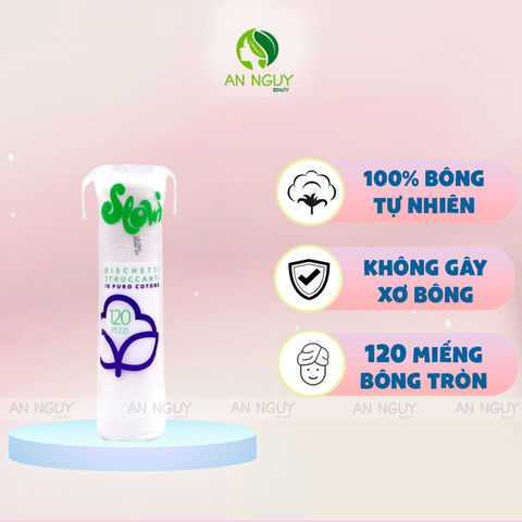 Bông Tẩy Trang Slowi 100% Cotton Tự Nhiên 120 Miếng