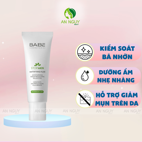 Kem Dưỡng Babe Stop AKN Mattifying Fluid Moisturiser Cho Da Dầu Mụn