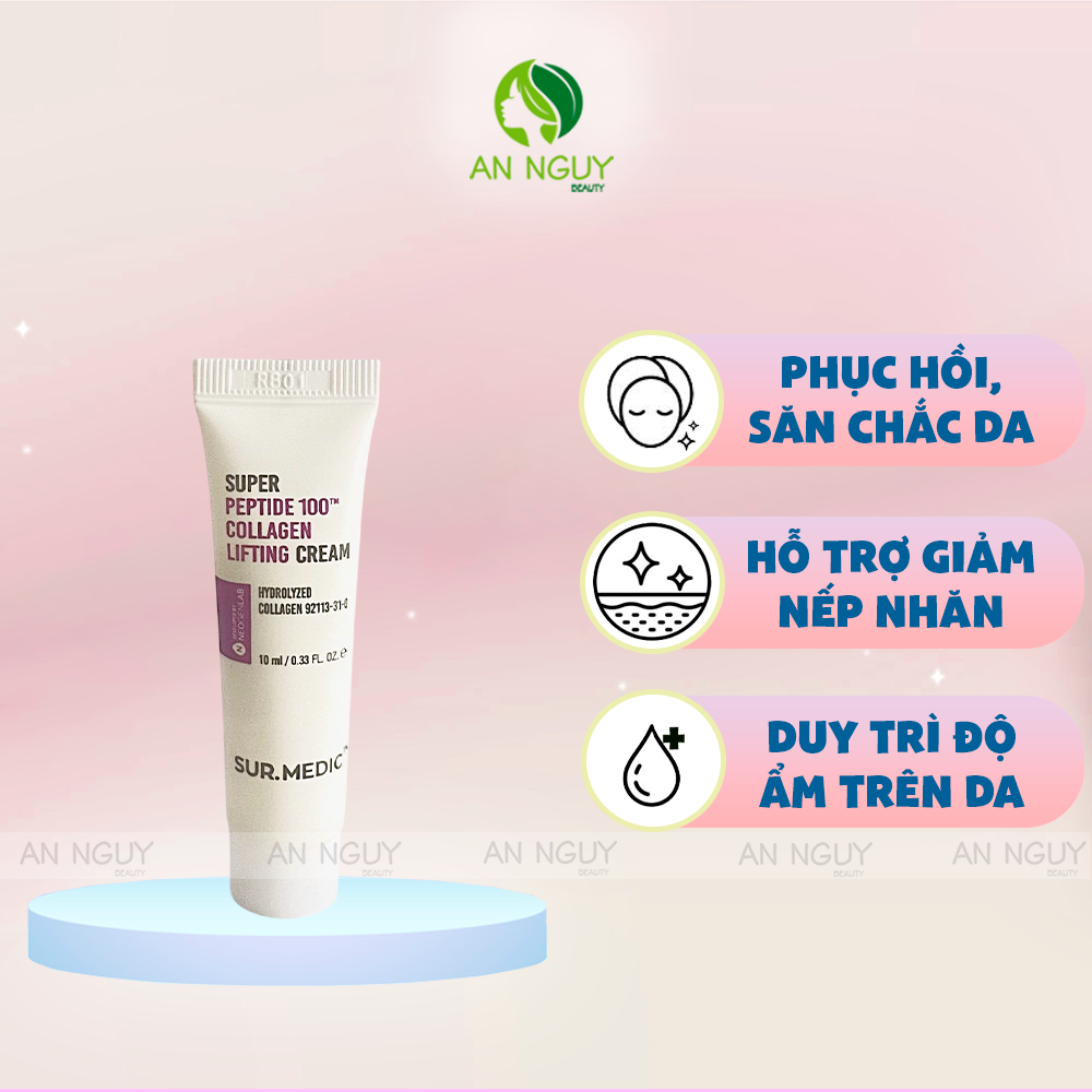 Kem Dưỡng Sur.Medic Super Peptide 100TM Collagen Lifting Cream Phục Hồi, Trẻ Khỏe Da