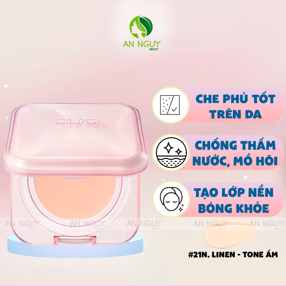 Phấn Nước Clio Kill Cover Mesh Glow Essential Cushion SPA 50+ PA++++ 15g x 2 (Vuông Hồng New)