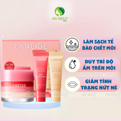 Set Mặt Nạ Ngủ Dưỡng Môi Laneige Berry Sweet Lip Trio 20g + 2 Son Dưỡng 5g