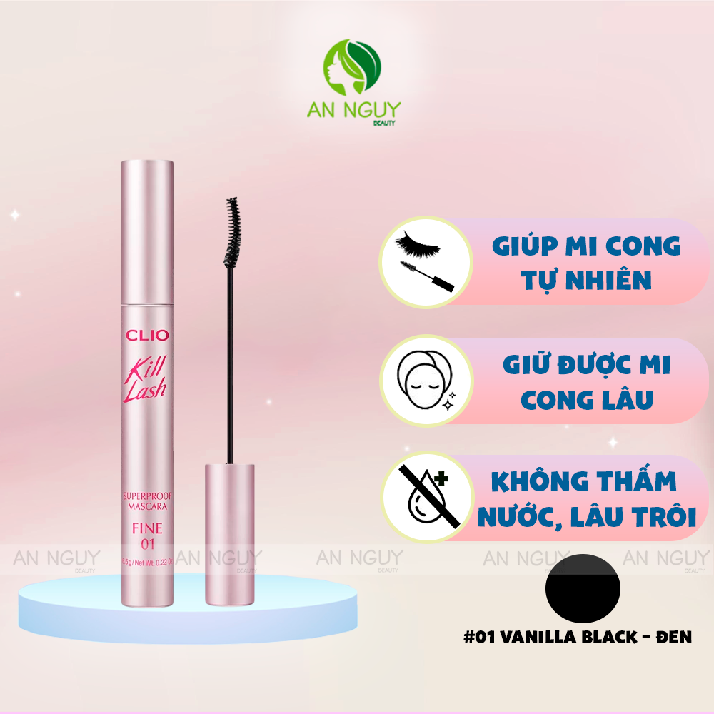 Mascara Clio Kill Lash Superproof Mascara Làm Cong Mi, Chống Trôi 7g