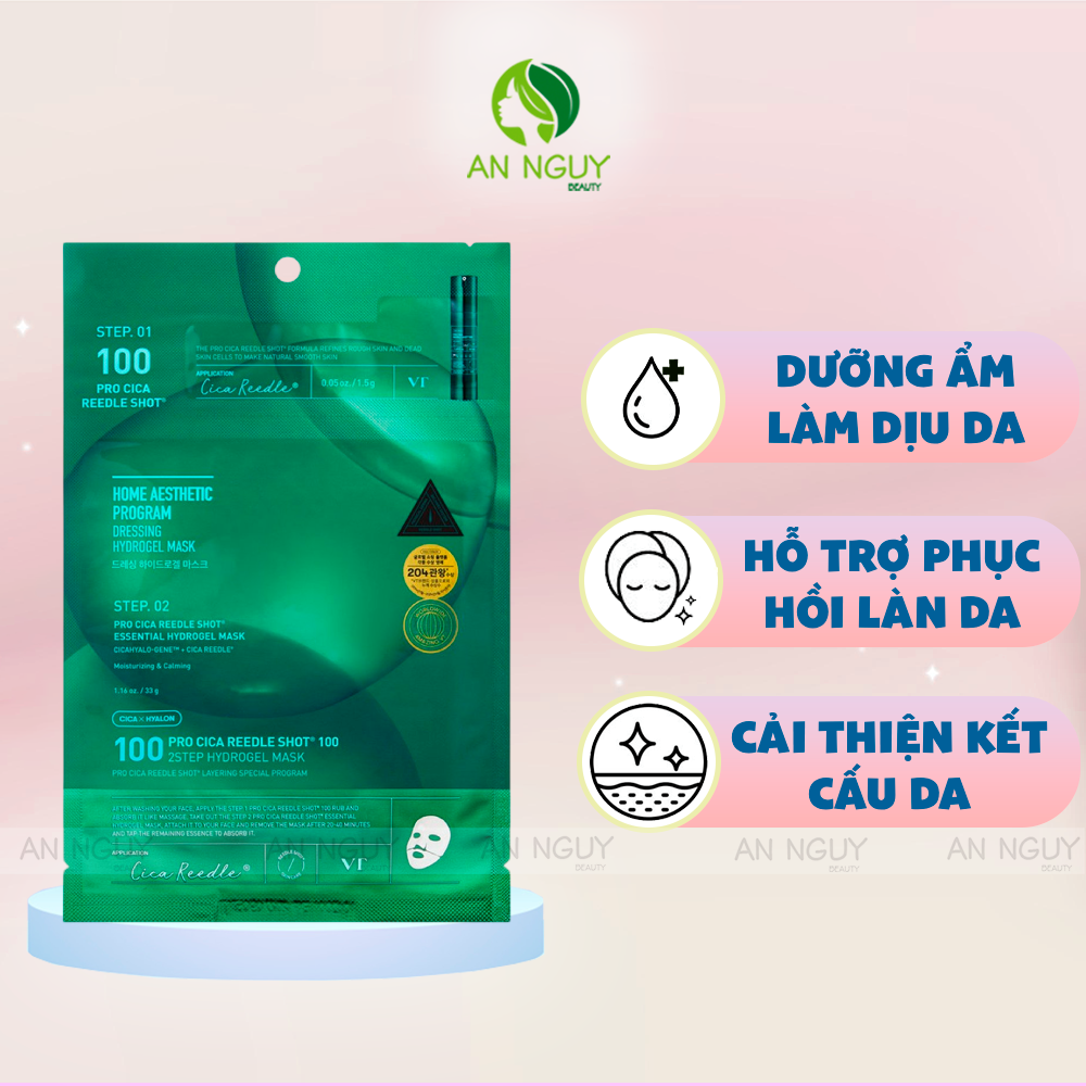 Mặt Nạ Thạch Dưỡng Da VT Cosmetics Reedle Shot 2Step 100 Hydrogel Mask 33g