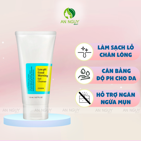 Sữa Rửa Mặt Cosrx Low pH Good Morning Gel Cleanser Dịu Nhẹ Cho Da, Ngừa Mụn
