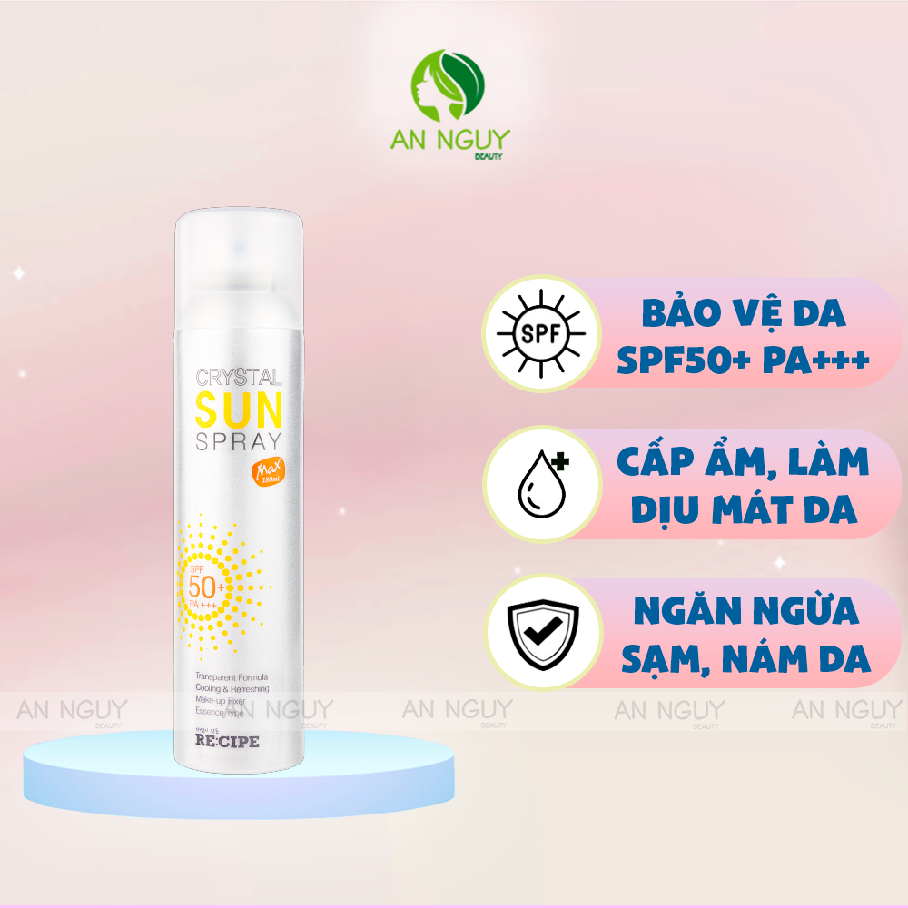 Xịt Chống Nắng RE:CIPE Crystal Sun Spray SPF50+ PA+++