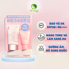 Combo Kem Chống Nắng Espoir Water Splash Sun Cream Ceramide SPF50+ PA++++ 60ml + Sữa Rửa Mặt Ceramide Cleasing Foam 20g