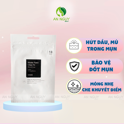 Miếng Dán Mụn Cosrx Clear Fit Master Patch Gom Cồi Mụn, Bảo Vệ Đốm Mụn 18 Miếng