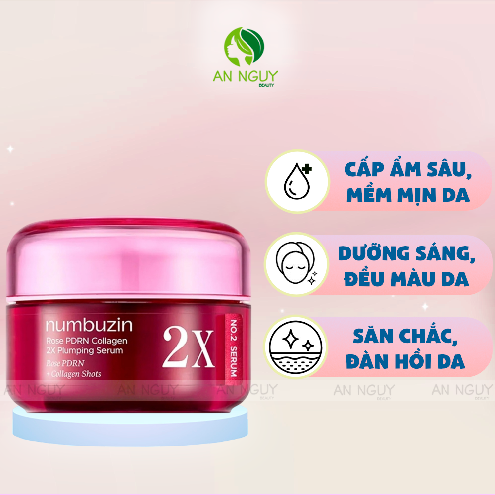 Tinh Chất Numbuzin NO.2 Rose PDRN Collagen Plumping Serum 30ml