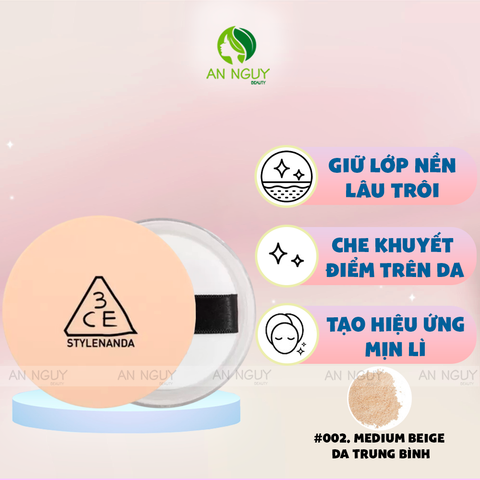 Phấn Phủ Dạng Bột Mịn Lì 3CE Natural Finish Loose Powder 8.5g