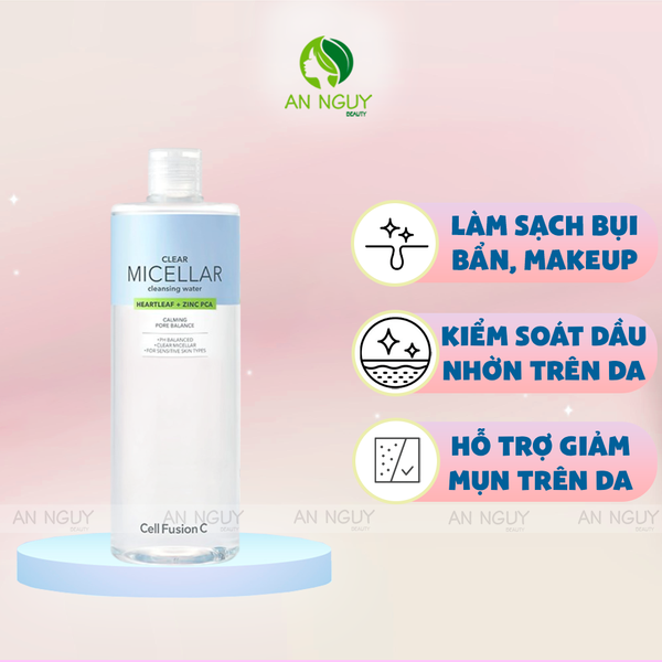 Nước Tẩy Trang Cell Fusion C Clear Micellar Cleansing Water Heartleaf + ZinC PCA 500ml