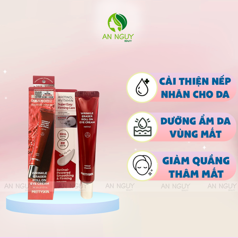 Kem Mắt Dạng Lăn PrettySkin Wrinkle Eraser Roll Eye Cream Retinol 30ml