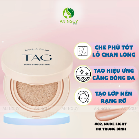 Phấn Nước TAG Căng Bóng Dewy Skin Cushion SPF 50+ PA+++ 15g