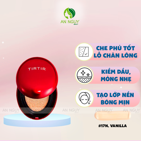 Phấn Nước TIRTIR Mask Fit Red Cushion Che Phủ Hoàn Hảo Kiềm Dầu Bền Màu, Hiệu Ứng 4.5g