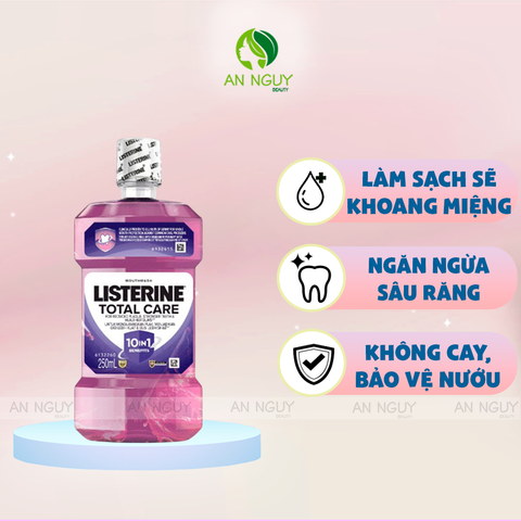 Nước Súc Miệng Listerine Total Care Zero Alcohol Mouthwash Chăm Sóc Toàn Diện Không Cay 250ml