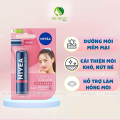 Son Trang Điểm Dưỡng Môi Và Má Hồng Nivea Caring Color Lip Care SPF 30 4.8g