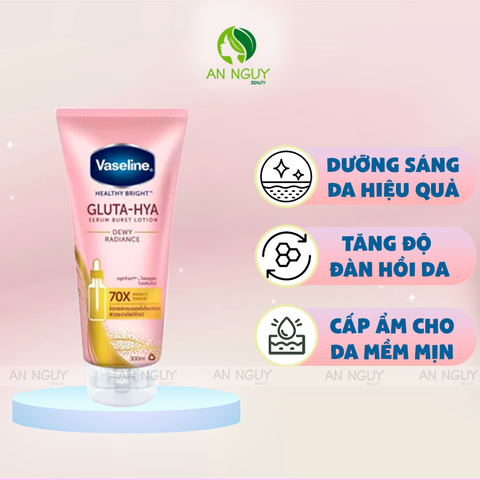 Sữa Dưỡng Thể Vaseline Healthy Bright Gluta-Hya Serum Burst Lotion Dưỡng Trắng Sáng Da