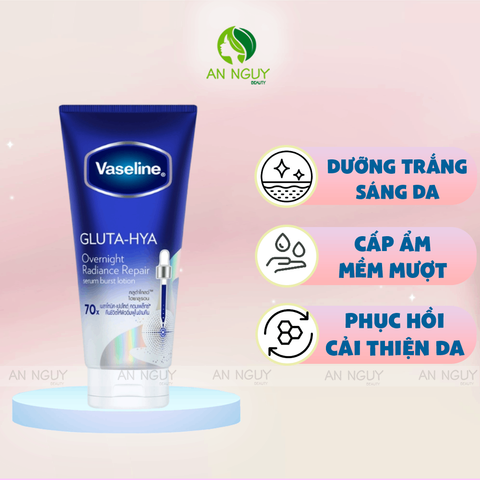 Sữa Dưỡng Thể Vaseline Healthy Bright Gluta-Hya Serum Burst Lotion Dưỡng Trắng Sáng Da