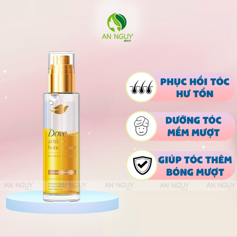 Serum Dưỡng Tóc Dove Amino Bond Repair Bi-phase Serum + Oil 2 Trong 1 Cho Tóc Bóng Mượt 77ml