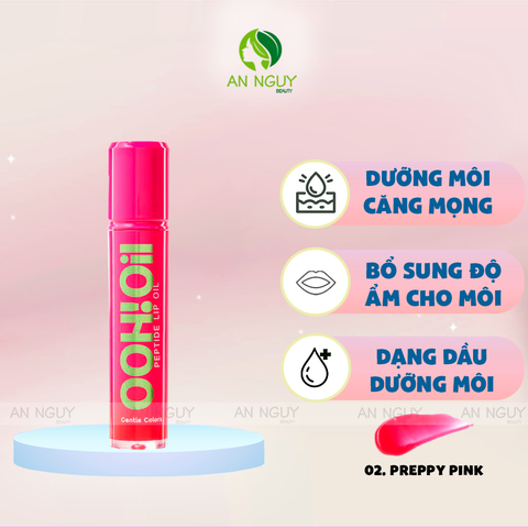 Dầu Dưỡng Môi Gentle Colors Ooh Oil Peptide Lip Oil Căng Bóng Dưỡng Ẩm, Hiệu Ứng Môi Mọng