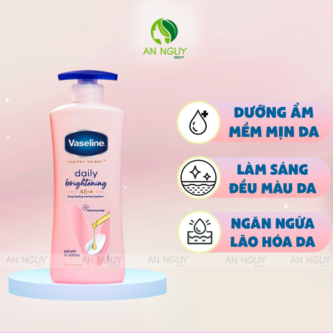 Sữa Dưỡng Thể Vaseline Healthy Bright Daily Brightening Dưỡng Trắng, Mềm Mịn Da 725ml