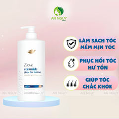 Dầu Gội Dove Ceramide Phục Hồi Hư Tổn Chắc Khỏe Tóc 640g