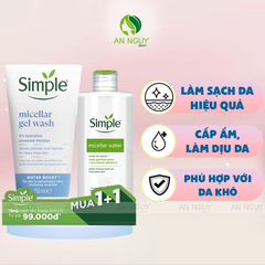 [Mua 1 Tặng 1] Sữa Rửa Mặt Simple 150ml + Nước Tẩy Trang Simple Micellar Water 200ml