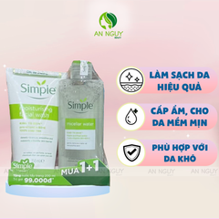 [Mua 1 Tặng 1] Sữa Rửa Mặt Simple 150ml + Nước Tẩy Trang Simple Micellar Water 200ml