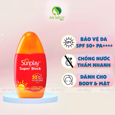 Sữa Chống Nắng Sunplay Super Block UV SPF50+ PA++++ Bảo Vệ Da Vượt Trội (Mẫu Mới)