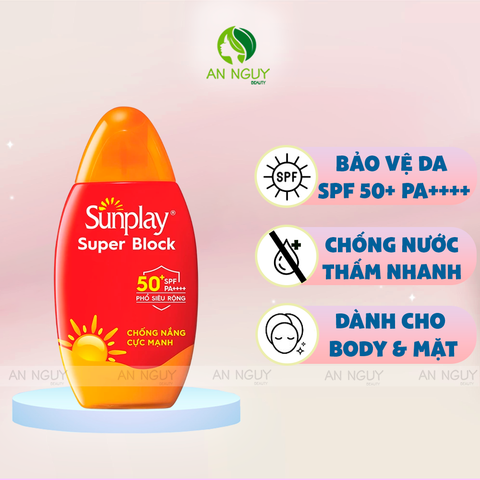 Sữa Chống Nắng Sunplay Super Block UV SPF50+ PA++++ Bảo Vệ Da Vượt Trội (Mẫu Mới)