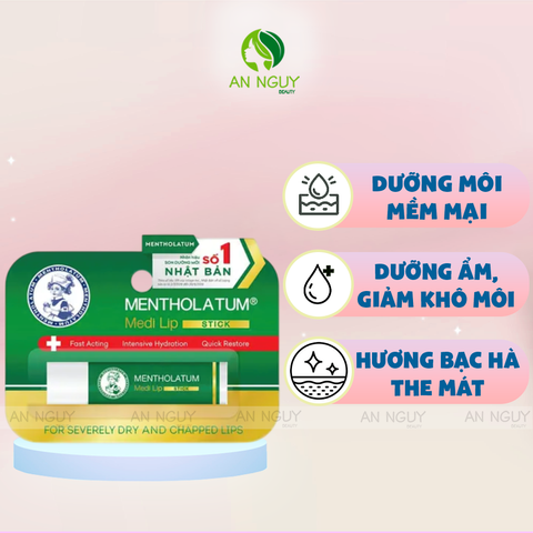 Son Dưỡng Mentholatum Medi Lip Stick Chuyên Biệt Cho Môi Khô, Nứt Nẻ 4.3g