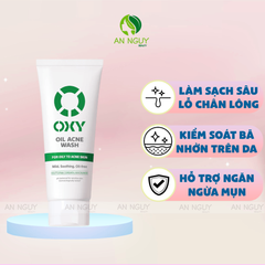 Sữa Rửa Mặt OXY Oil Acne Wash Sạch Dịu Nhẹ, Kiềm Dầu Cho Nam 100g