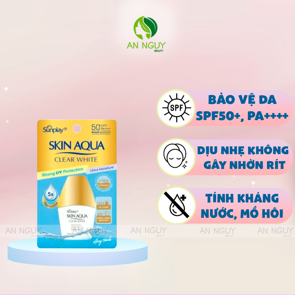Sữa Chống Nắng Skin Aqua Clear White SPF50+ PA++++ Dưỡng Da Sáng Mịn Cho Da Dầu, Hỗn Hợp Dầu