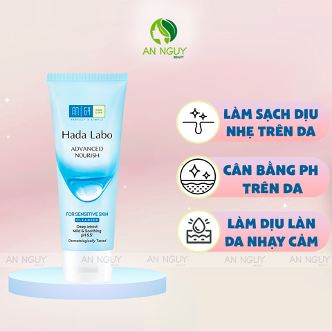 Gel Rửa Mặt Hada Labo Advanced Nourish For Sensitive Skin Cleanser Dưỡng Ẩm Cho Da Nhảy Cảm 80gr
