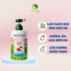 Gel Tắm Natufrès Shower Gel Chiết Xuất Thiên Nhiên, Dưỡng Ẩm Sâu Ngăn Khô Ráp