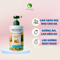 Gel Tắm Natufrès Shower Gel Chiết Xuất Thiên Nhiên, Dưỡng Ẩm Sâu Ngăn Khô Ráp
