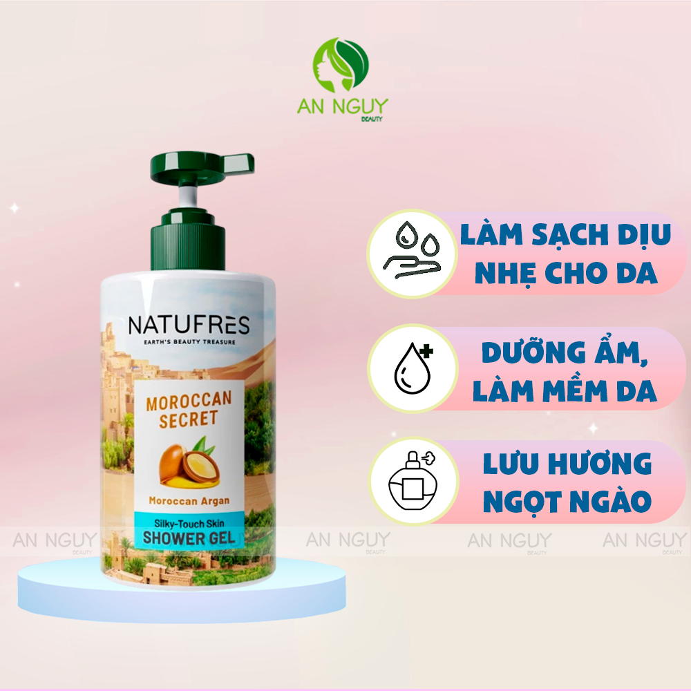 Gel Tắm Natufrès Shower Gel Chiết Xuất Thiên Nhiên, Dưỡng Ẩm Sâu Ngăn Khô Ráp