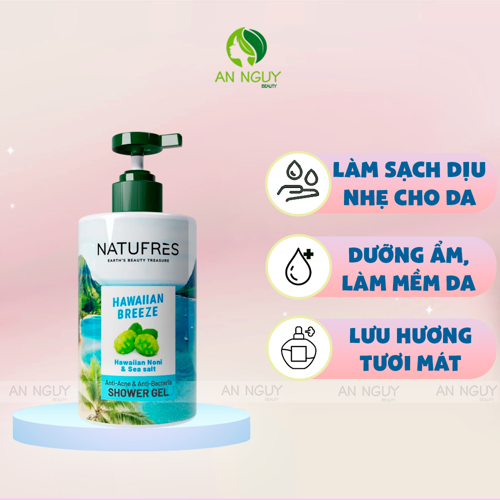 Gel Tắm Natufrès Shower Gel Chiết Xuất Thiên Nhiên, Dưỡng Ẩm Sâu Ngăn Khô Ráp