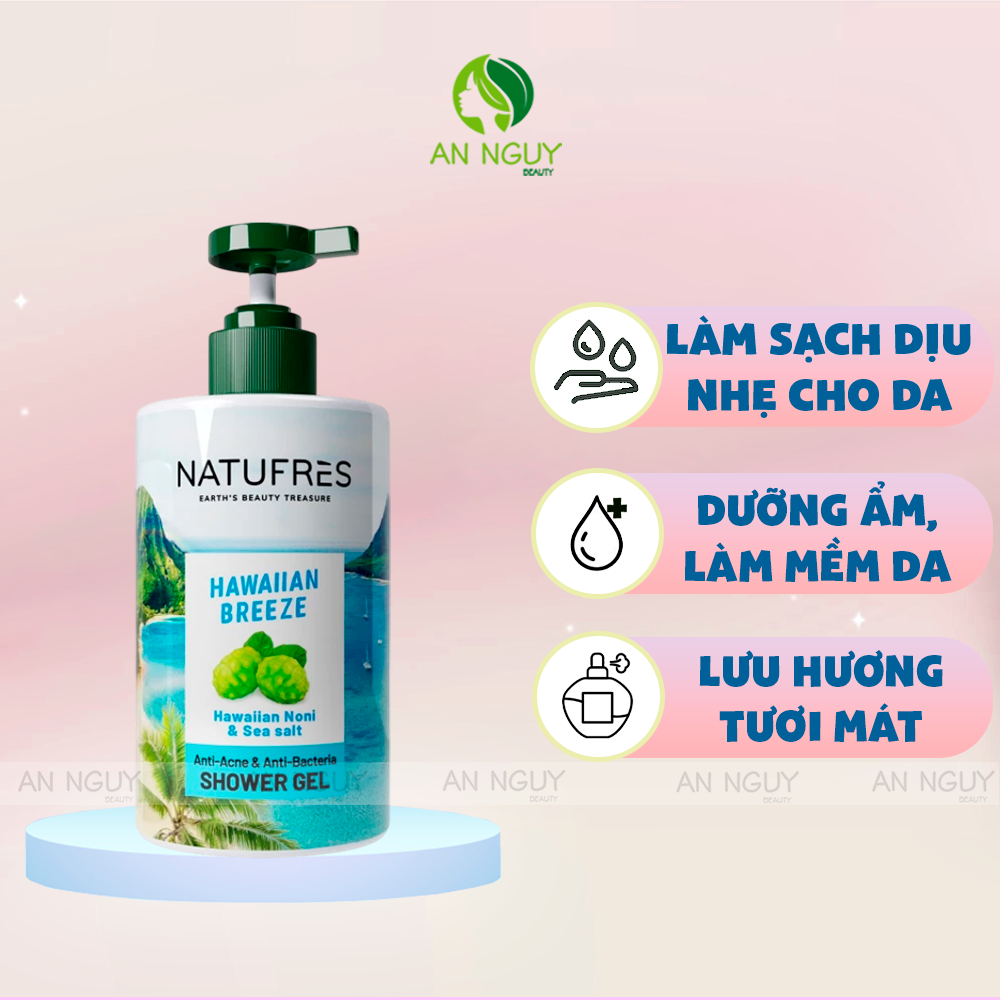 Gel Tắm Natufrès Shower Gel Chiết Xuất Thiên Nhiên, Dưỡng Ẩm Sâu Ngăn Khô Ráp