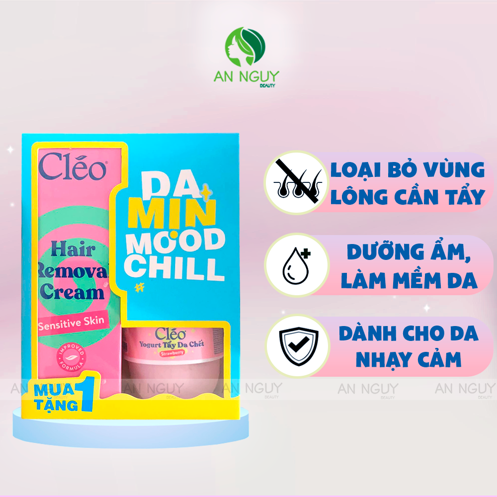 [COMBO] Kem Tẩy Lông Cléo Hair Removal Cream (Phiên Bản Mới) + Tẩy Tế Bào Da Chết Cléo Bingsu Scrub