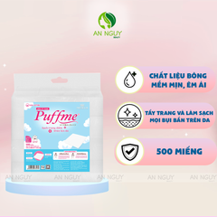 Bông Tẩy Trang Puffme 100% Cotton 500 Miếng