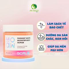 Tẩy Tế Bào Chết Toàn Thân Moaw Moaws Radiant White Booster Body Scrub Muối Hồng Sáng Da 250g
