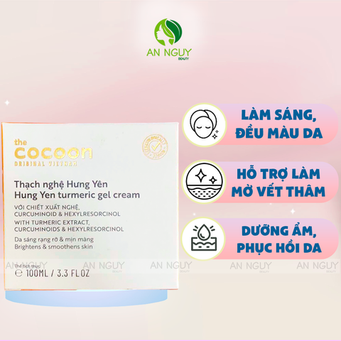 Kem Dưỡng Dạng Thạch Cocoon Hung Yen Turmeric Gel Cream Sáng Da Từ Nghệ Hưng Yên