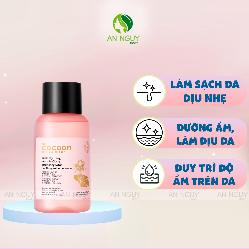 Nước Tẩy Trang Cocoon Sen Hậu Giang Lotus Soothing Micellar Water Cho Da Nhạy Cảm