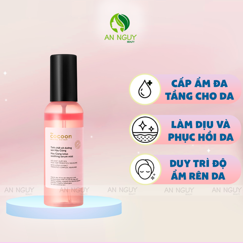Tinh Chất Xịt Dưỡng Cocoon Lotus Soothing Serum Mist Sen Hậu Giang Hau Giang, Dưỡng Ẩm 100ml