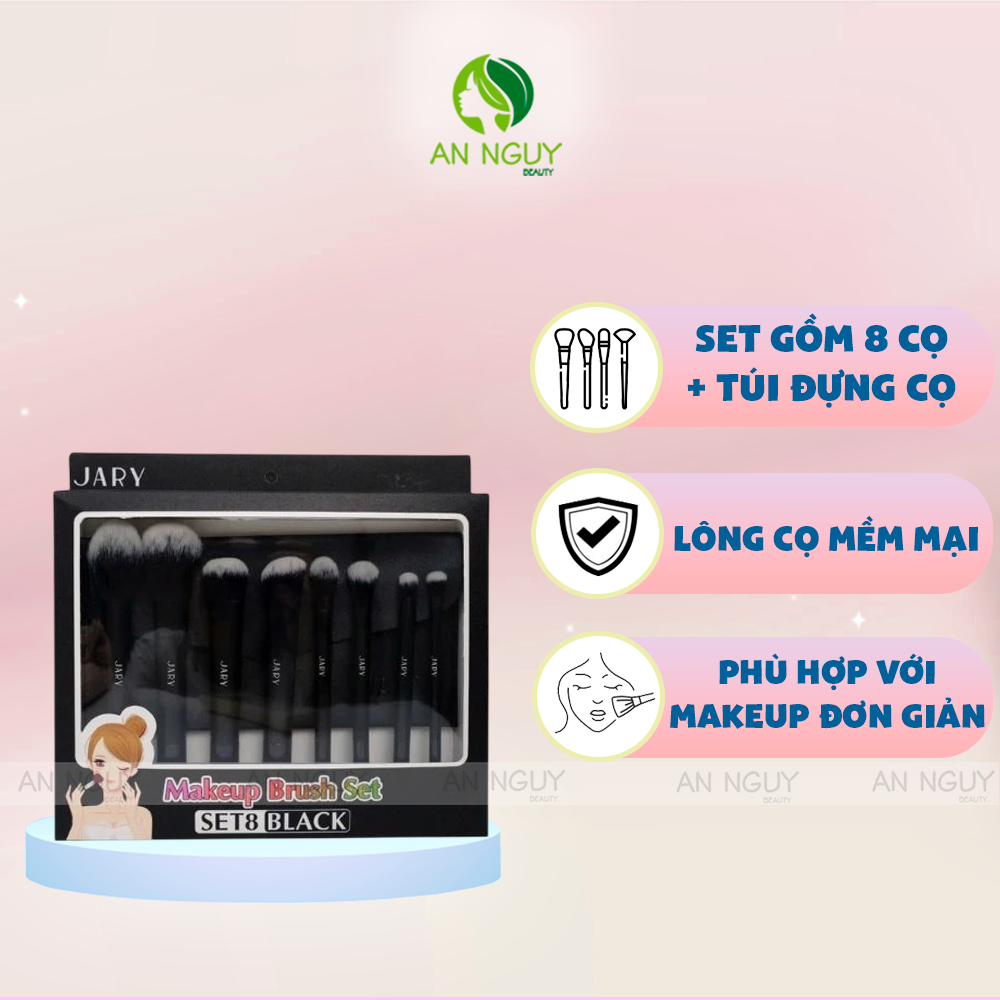 Bộ Cọ Trang Điểm Jary Makeup Brush Set Nhiều Mẫu Có Túi Đựng